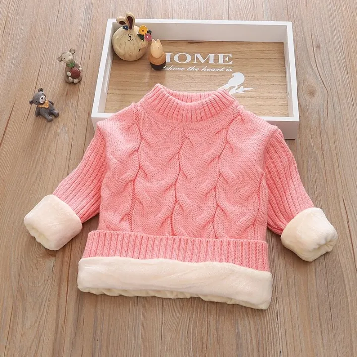Autumn%20and%20Winter%20Kids'%20Sweater%20Boys'%20round%20Neck%20Sweater%20Girls'%20Thickened%20Fleece-Lined%20Base%20Pullover%20Baby%20Turtleneck%20Sweater%20-%20Image%204