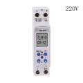 SINOTIMER TM610 Programmable Timer Switch LCD Display 18mm Single Module Din Rail 220V External Trigger Switch.