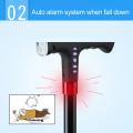 Tujyiik Adjustable Auto Alarm FM Radio Walking Stick LED Safety 4 Head Smart Stick. 