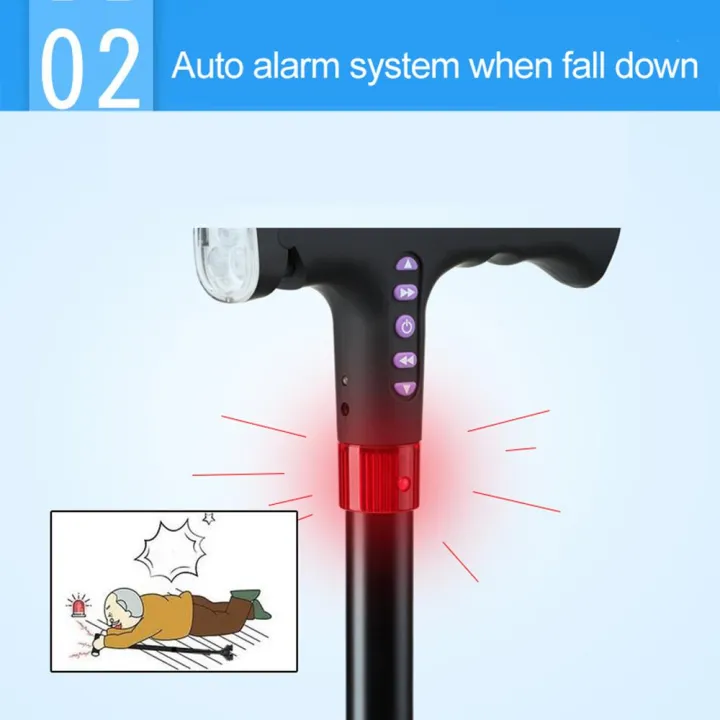 Tujyiik%20Adjustable%20Auto%20Alarm%20FM%20Radio%20Walking%20Stick%20LED%20Safety%204%20Head%20Smart%20Stick%20-%20Image%204