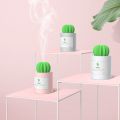 USB Air Humidifier Cactus Timing Aromatherapy Diffuser 280Ml ,White. 