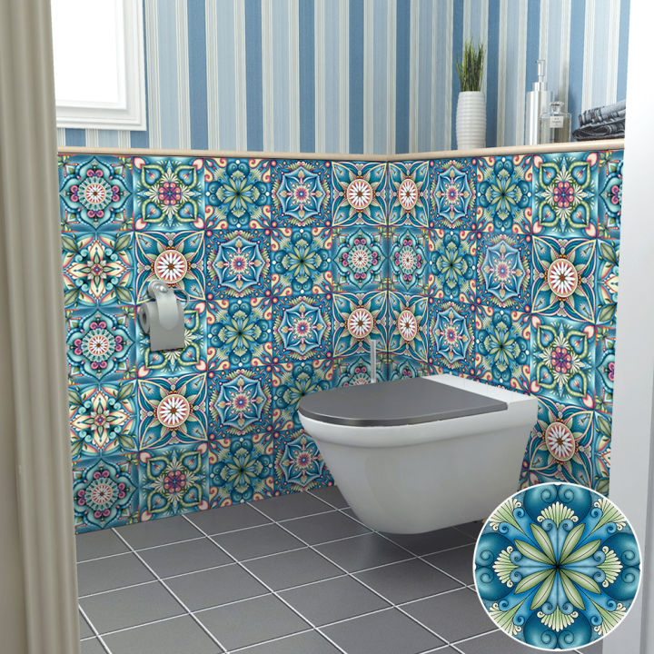 Colorful%20Mandala%20Style%20Tiles%20Floor%20Sticker%20Kitchen%20Bathroom%20Ground%20Home%20Decor%20Wear-resistant%20Waterproof%20Frosted%20Art%20Wallpaper%20-%20Image%203