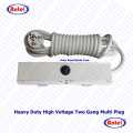 Multi Plug High Voltage Two Gang Extension 3 Pin Socket. 