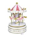 Merry-go-round music boxes  Music baby room decoration Gifts Unisex Christmas-white. 