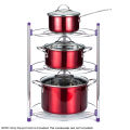 Kitchen Pot Rack Crock Pot Shelf Chrome-Plated 3 Tier Round Shelf Storage Tower Crock Pot Heat Insulation Pot Holder.