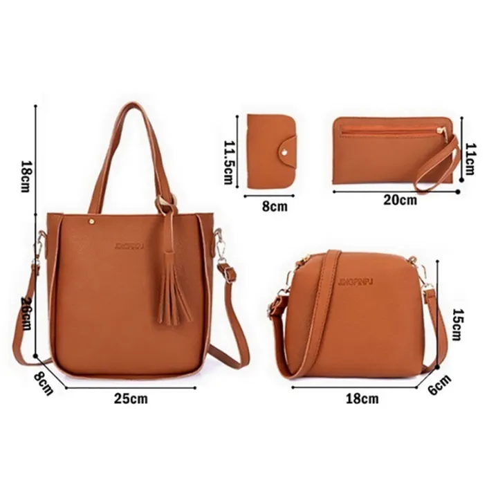 9%20Colors%20Ladies%20Leather%20Bag%20Set%204pcs%20Shoulder%20Bag%20Handbag%20Messenger%20Bag%20Set%20Mzea%20-%20Image%204