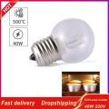 In-stock E27 40W 220V Warm White Oven Cooker Bulb Lamp Heat Resistant Light 500 Celsius Tungsten Light For Household Supplies.