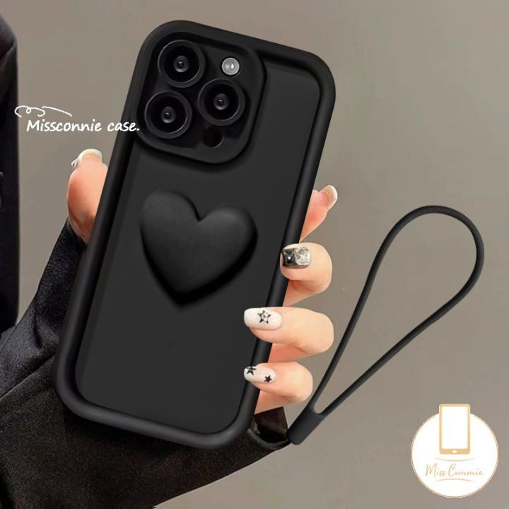INS Creative DIY Love Heart Case Compatible for IPhone 11 16 13 12 15 14 Pro Max XR X 7Plus XS Max 6S 7 16 15 6 8 Plus SE 2020 Angel Eyes Luxury Lanyard Soft Cover