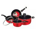 Non Stick Cookware Set - 7Pcs - Silver and Black. 