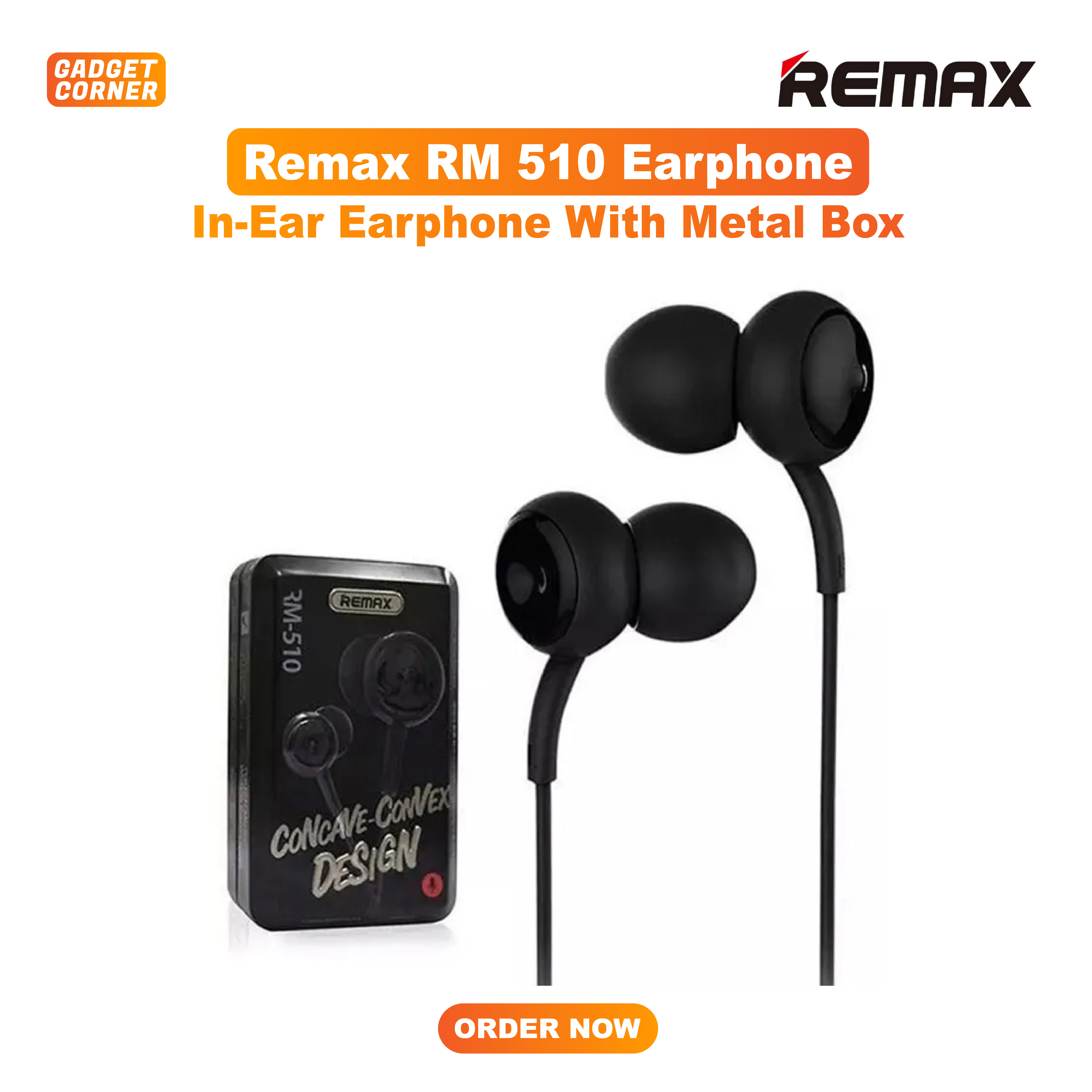 Remax Rm 510 In-Ear Earphone With Metal Box - Headphone