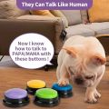 Recordable Pet Starter Talking Speaking Voice Buttons Dog Intelligence Training Bell Communication Toys 20S Command Recording.
