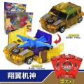 2022 New Cartoon Anime Turning Mecard KURUGY BUCKY GARGOTOS Transformable Robot Car Unicorn Toy Korea TV Action Figure + 3 card. 