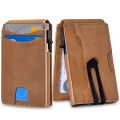 Carbon fiber soft men's anti infringement high-end feel wallet leather.