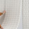 70cm*10m 3D Self-Adhesive Wallpaper Continuous Waterproof Brick Wall Sticker Living Room Bedroom Children's Room Home Decoration. 