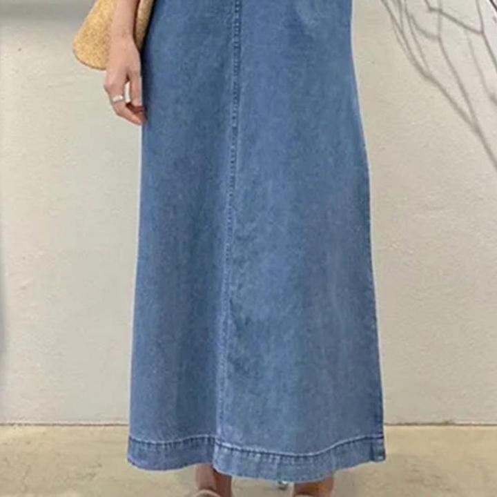 Femme%20Fashion%20Casual%20Loose%20Long%20Maxi%20Sundress%20Pleated%20Denim%20Vestido%20Sleeveless%20Robe%20Women%20Summer%20A%20Line%20Dress%20Overszie%20-%20Image%204