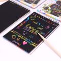 【DATA FROG Global MALL】Scratch Black Cardboard Creative DIY Draw Paper Notebook Cute Supplies Stationery. 