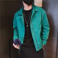 Men White Jacket Korean Style Fashionable All-Matching Solid Color Simple Men's Clothing Clothes Spring and Autumn Ruan Shuai New Coat.