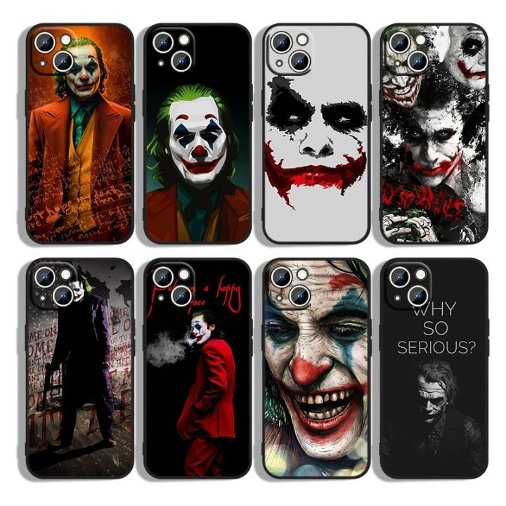 The Dark Knight villain Joker Phone Case For Apple iPhone 14 13 12 11 mini XS XR X Pro Max 8 7 6S 6 Plus Black Soft Cover