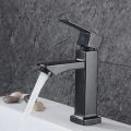 Black Basin Tap Single Handle Cold Water Faucet Deck Mounted Square Basin Faucet. 