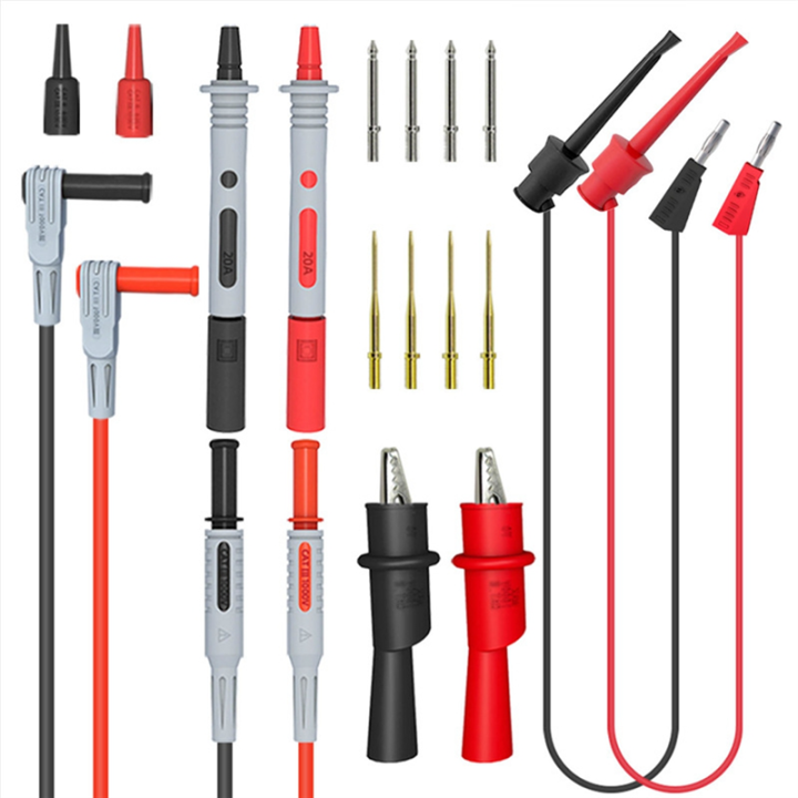 P1308B 18PCS Test Lead Kit Test Hook Cable Replaceable Multimeter Probe Alligator Clip