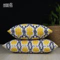 Cushion Cover, Yellow & Black (20"x20") Only Cover.