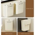 Wall Mounted Kitchen Waste Bin Hanging Trash Can Cabinet Door Bathroom Trash Can with Lid Garbage Bin Counter Bins Dustbin.