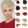 Black Fringe Brown Women Cover White Hair Hair Extensions Clip In Bangs Toupees High Temperature Fiber Topper Fake Hair Piece 3D Hair Bangs Corn Curly Bangs Head Top Wig Block. 