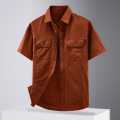 Stylish Solid Color Casual Half Sleeve Shirt with Double Pocket for Men.