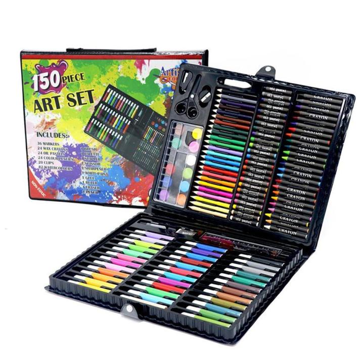 150PCS/SET Drawing Pencil Watercolor Pen Set Washable Student Painting Art - colour