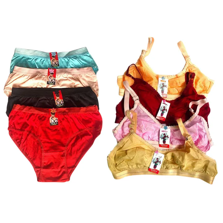 Multicolor%20Cotton%20Bra%20and%20Panty%20Set%20%20for%20Woman%20-%204%20Set%20-%20Image%208