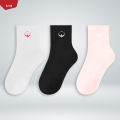 Pack of 3 Pairs Girls Premium Short Breathable Basic School Socks (2-14 Years) From Levin. 