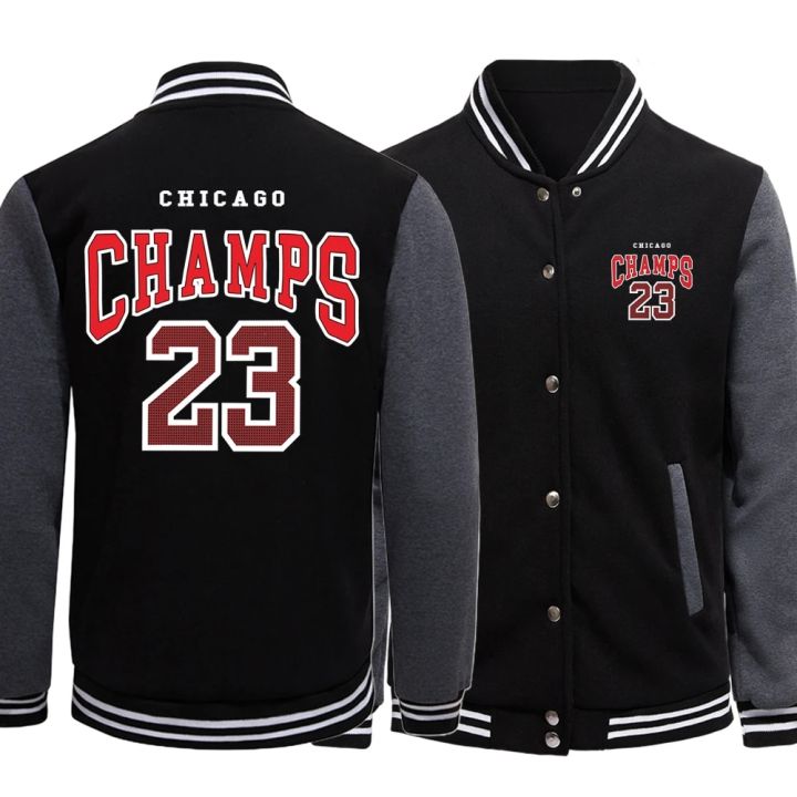 Chicago Champs 23 USA City Retro Letter Mens Clothes Loose Fashion Baseball Uniform Casual New Tops Classics Male Jersey Jackets