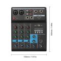 Professional 4-Channel Mixing Console Home Computer Stage Mini Mixer with Sound Card Effects with BT Connection ,EU Plug.
