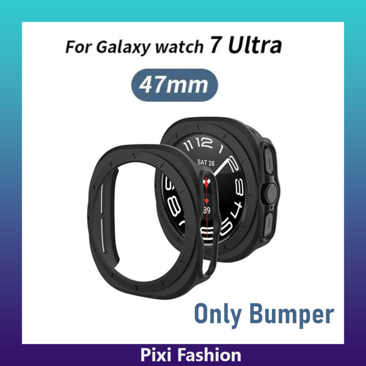 For Samsung Galaxy Watch 7 ultra 47mm Hard Bumper PC All-Around Shell Protector -  Galaxy Watch 7 Ultra 47mm Protective Bumper Case And Tempered Glass Screen Protector (Optional )