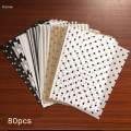 80 Pieces Bouquet Packaging Paper, Floral Wrapping Paper, Polka Dot Flower. 