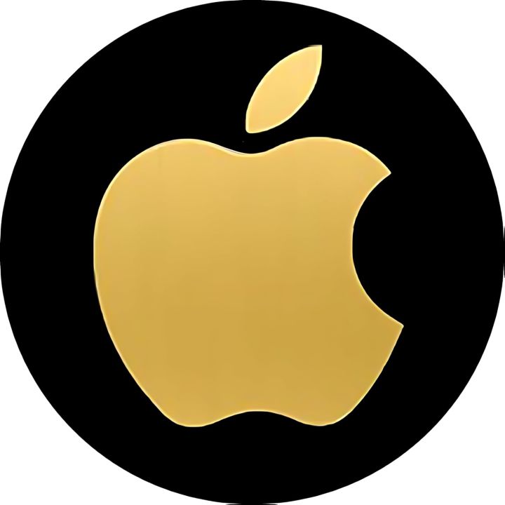 Apple Logo Sticker in Circle Shape for Mobile, Laptop, Desktop, iPad Size 5 x 5cm (Pack of 2) by Shivoid