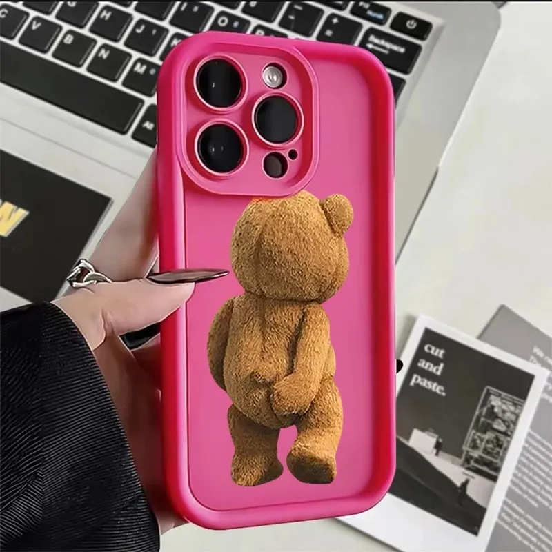 Cartoon Teddy Bear Phone Case for Xiaomi Redmi Note 13 12 Turbo 11