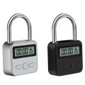 Metal Timer Lock LCD 99 Hours Max Timing USB Timer Padlock,Silver. 