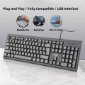 Slim Wired USB Keyboard – Ultra-Thin Desktop Computer Keyboard for Office, Home & Business Use. 