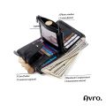 Avro Premium Men's High Quality Leather Wallet For Men Zipper Pocket With Button Black Wallet For Men 100% Cow Leather Money Bag For Men Exclusive Stylish. 