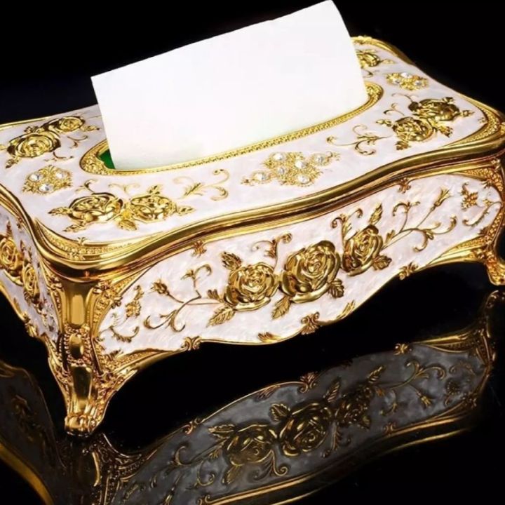 WHISM Europe Style Elegant Tissue Box Table Napkin Holder Noble a Tissue Holder Napkin Box Wipes Container for Napkins Paper