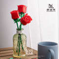 Compatible with Lego rose bouquets eternal flowers small particle building blocks toys Valentine's Day gift for girlfriend.