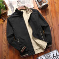 Varsity Jacket Men Windbreaker Double-sided Wear Jackets Men Baseball Jacket Hip Hop Streetwear Coat Solid Color BunnyGarden.