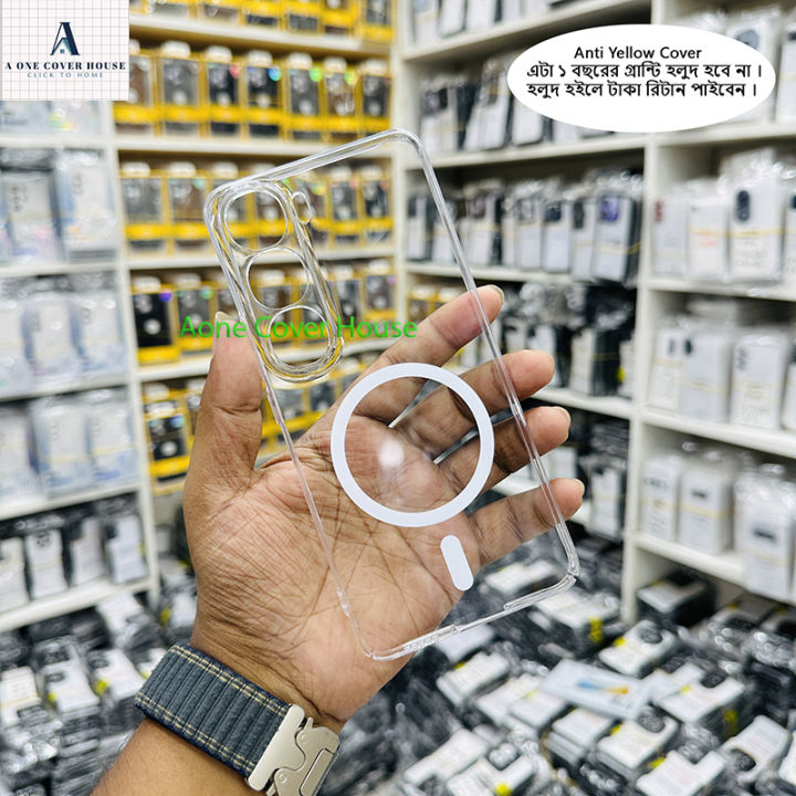 vivo y 200 Transparent Magnatic Magsafe Anti Yellow Clear Protective Phone Case Back Cover