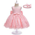 New Girl's Long Bow Lace for Big Evening Kids Dress.