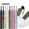 Gilding Flat Shoe Laces Cashew Flower Shoelaces for Sneakers Hand-painted Sports Casual Basketball Tennis Shoelace Shoestrings.