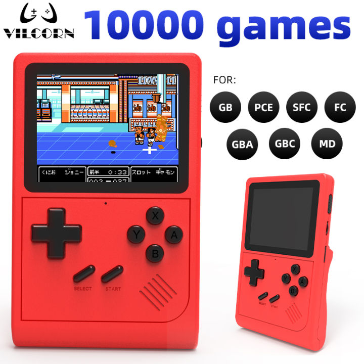 VILCORN GB300 Portable Handheld Game Console Player 3.0Inch Pocket Video Gaming Console 10000 Games For SFC/GB/GBA Kid Gift