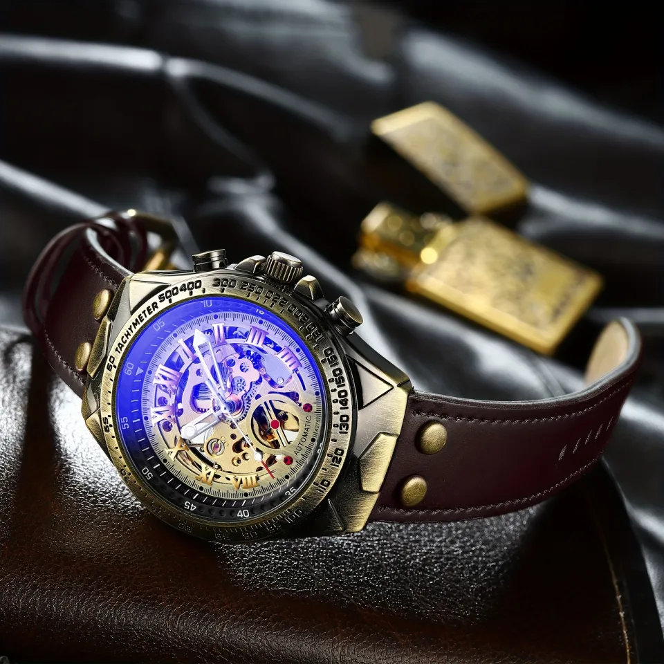 Retro Men's Fashion Hollow Fully Automatic Mechanical Watch
