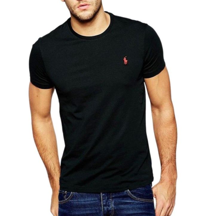 Polo Ralph Lauren Round Neck T-Shirt For Men- Black - T Shirt For Man - গেঞ্জি ছেলেদের - T Shirt