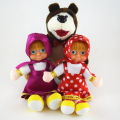 toys in Russia Winter Masha Bear Big Eyes Doll with Masha Masa and Bear Bear. 